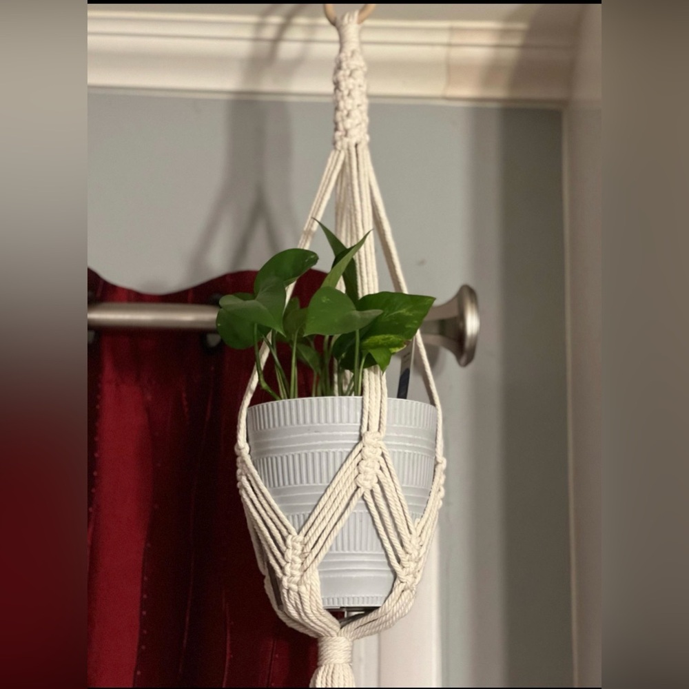 Cream Macramé plant holder - Picture 3 of 8